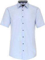Blauw Overhemd Korte Mouw Strijkvrij Modern Fit Venti - 3XL