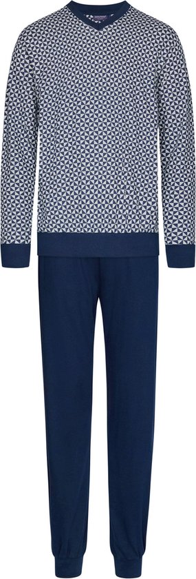 Pastunette for Men - Heren Pyjama set Victor - Wit / Blauw - Katoen - Maat M