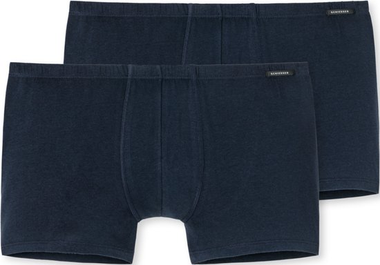 SCHIESSER Cotton Essentials boxer (2-pack) - heren short donkerblauw - Maat: L