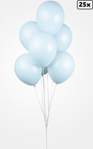 25x Luxe Ballon pastel baby blauw 30cm - biologisch afbreekbaar - Festival feest party verjaardag landen helium lucht thema