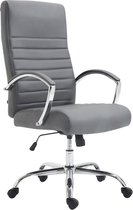 Bureaustoel Fulvia XXL - Op wielen - Grijs - Kunstleer - Ergonomische bureaustoel - Voor volwassenen - In hoogte verstelbaar