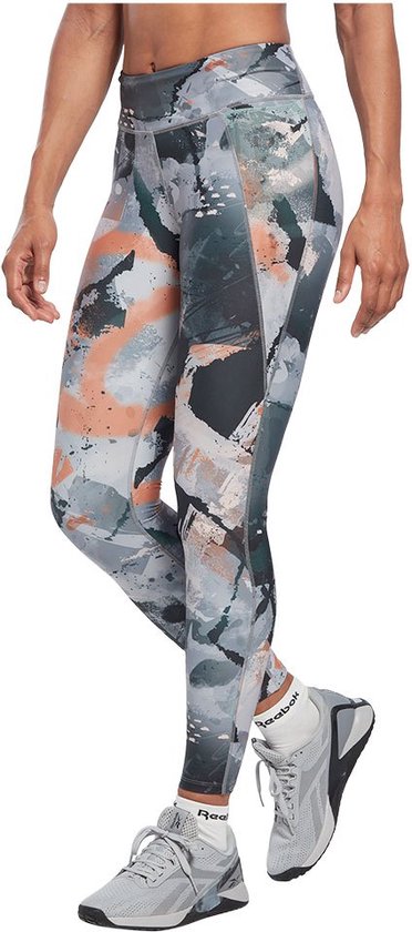 Reebok Lux Allover Print Bold Legging Grijs M / Regular Vrouw