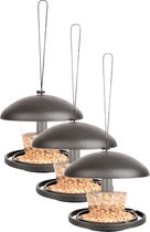 3x morceaux de silos de mangeoire à oiseaux en plastique 16 cm sur cintre - Mangeoire/bol d'alimentation en plastique