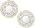 Macramé Wandspiegel, wanddecoratie met franjes, wandbevestiging, boho