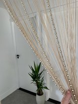 Stijvolle vliegengrodijn - Sier gordijn - Deurgordijn - Deurhor - Beige - Modern - Ibiza stijl - 100 *200 cm