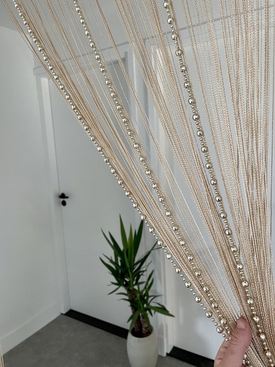 Rideau à la mouche élégant - Rideau décoratif - Rideau de porte - Moustiquaire de porte - Beige - Moderne - Style Ibiza - 100 * 200 cm
