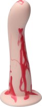 Ylva & Dite - Swan - Siliconen G-spot / Anale dildo - Made in Holland - Pastel Oranje / Perzik Rood Metallic