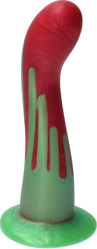 Ylva & Dite - Swan - Siliconen G-spot / Anale dildo - Made in Holland - Perzik Rood Metallic / Appel Groen Metallic