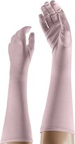 Apollo - Lange handschoenen - Satijnen handschoenen - 40 cm - Pastel rose - One size - Gala handschoenen - Lange handschoenen verkleed - Charleston accessoires - Carnaval