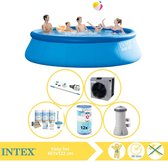 Intex Easy Set Zwembad - Opblaaszwembad - 457x122 cm - Inclusief Onderhoudspakket, Filter, Stofzuiger en Warmtepomp CP