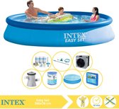 Intex Easy Set Zwembad - Opblaaszwembad - 366x76 cm - Inclusief Solarzeil, Onderhoudspakket, Zwembadpomp, Filter, Onderhoudsset, Zwembadtegels en Warmtepomp CP