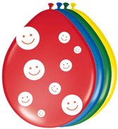 Meerkleurige Smiley Ballonnen - 8 stuks