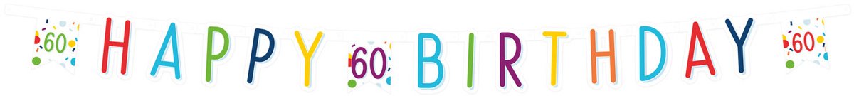 Amscan by Riethmuller - Riethmüller - Letterslinger Confetti Verjaardag 60 jaar (1.80 m)