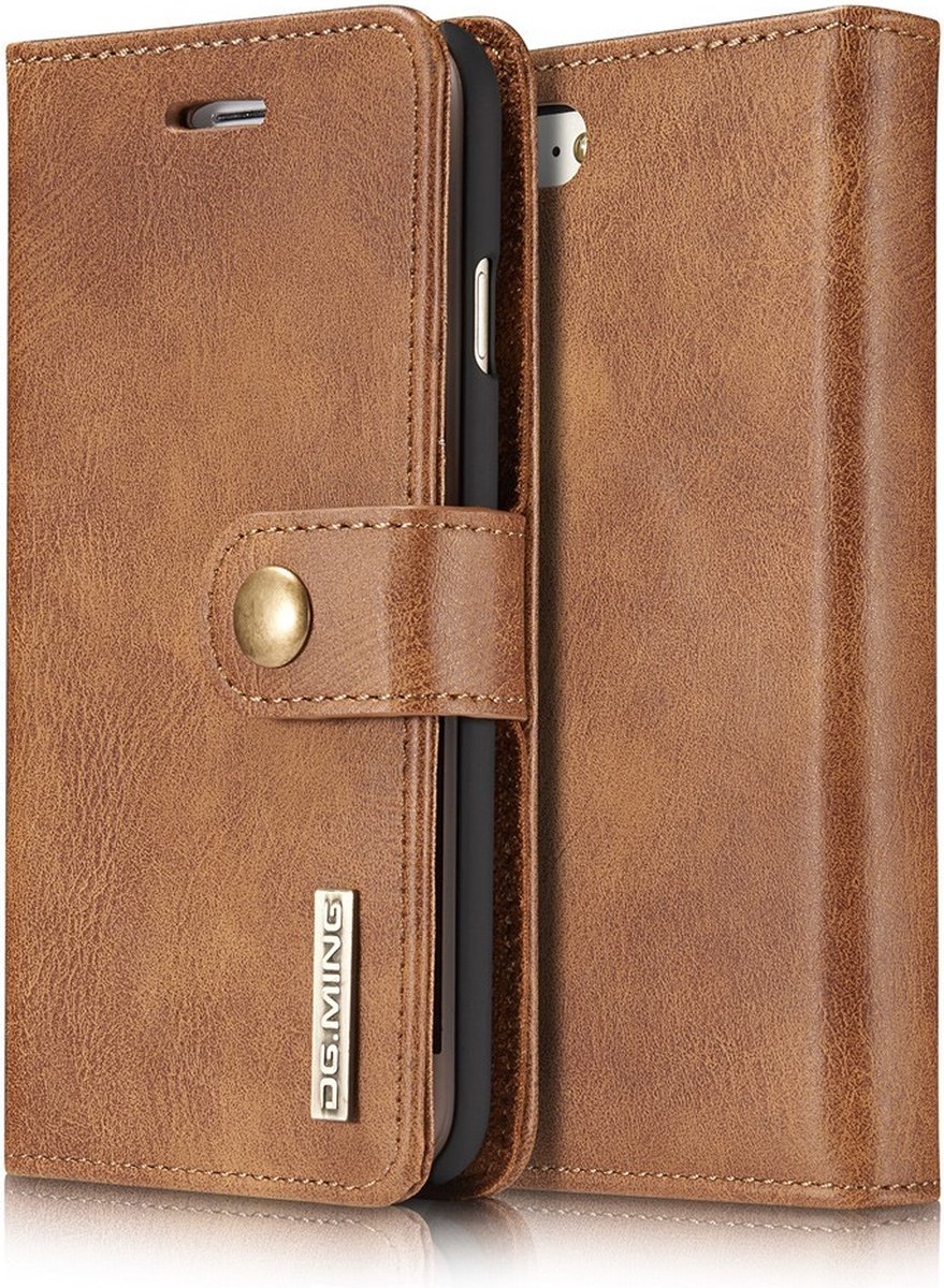 DG.MING Hoesje - Geschikt voor iPhone X / Xs Hoesje - DG.MING 2-in-1 Book Case & Back Cover - Bruin