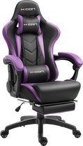 HICON Chaise de jeu Mondo - Ergonomique - Chaise de Gaming - Chaise de bureau - Réglable - Sièges de jeu - Racing - Chaise de Gaming - Zwart/ Violet
