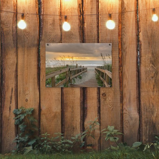Décoration de jardin Plage - Mer - Dune - Allée - 60x40 cm - Poster de jardin - Toile de jardin - Poster extérieur