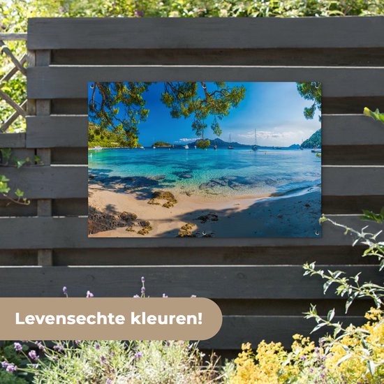 Décoration de jardin plage - Été - Mer - 120x80 cm - Jardin - Décoration clôture - Affiche jardin - Toile clôture - Affiche extérieur - Décoration jardin - Décoration balcon - Peinture jardin
