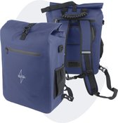 Voltano Luxe E-bike Pannier / Backpack - Marine Blauw - 28L - Compartiment pour ordinateur portable - 100% étanche - Bandoulière gratuite
