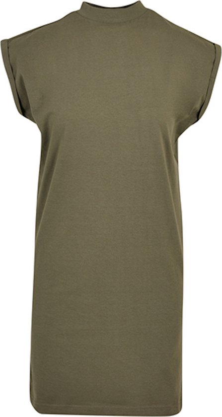 Super Oversized damesshirt 'Turtle Shoulder Dress' Olive - S