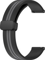 Siliconen bandje - geschikt voor Huawei Watch GT 2 42 mm / GT 3 42 mm / GT 3 Active 42 mm / GT 3 Pro 43 mm / GT 3 Elegant - zwart-grijs