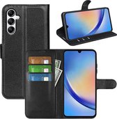 Samsung Galaxy A34 Hoesje - MobyDefend Kunstleren Wallet Book Case (Sluiting Voorkant) - Zwart - GSM Hoesje - Telefoonhoesje Geschikt Voor Samsung Galaxy A34