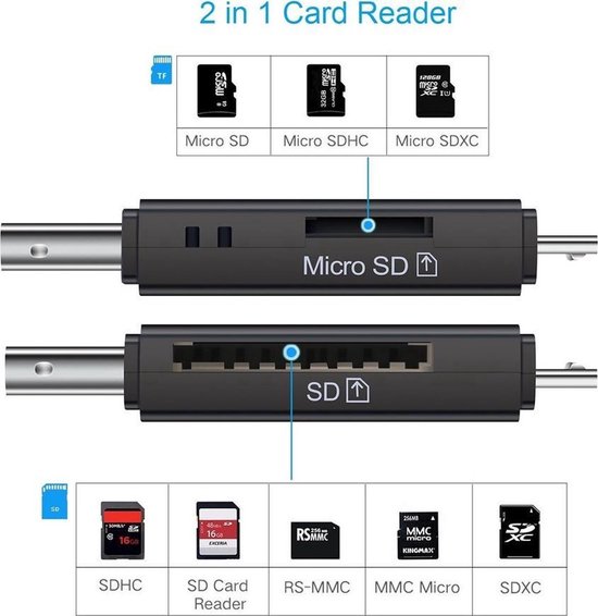 Case2go - Lecteur de carte SD USB pour carte Micro SD - Carte SD - Convient  pour