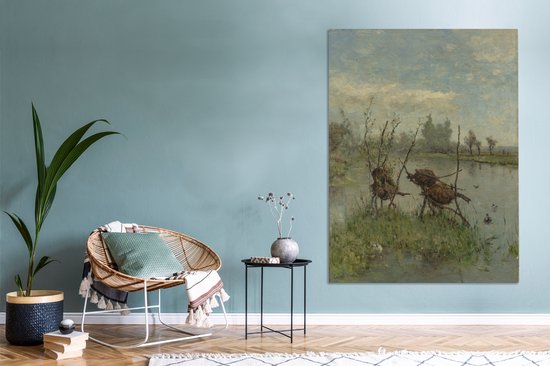 Nids de canard - Peinture de Paul Joseph Constantin Gabriel Toile 120x160 cm - Tirage photo sur Toile (Décoration murale salon / chambre) XXL / Groot format!