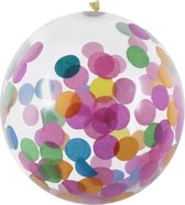 Boland - 5 Latex confettiballonnen veelkleurig - Multi - Confetti ballon