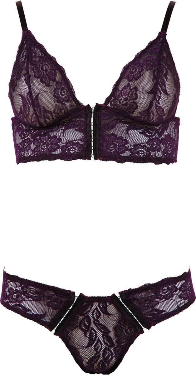 Goedkoopste Cottelli Collection – Spannende Wetlook Kanten Afwerking String Body voor de Perfecte Date met Happy End – Maat M – Zwart
