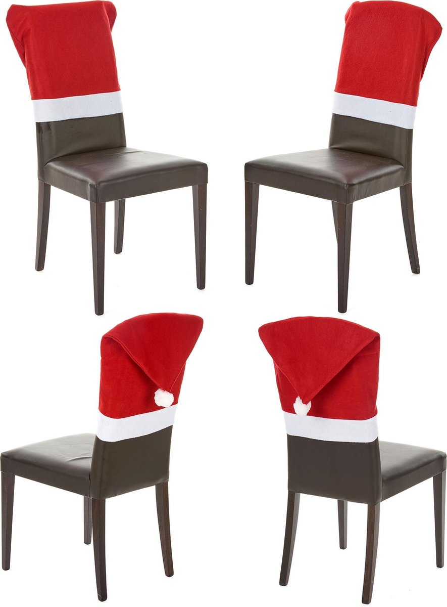 4 Stoelhoezen kerstmuts