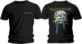 Iron Maiden Heren Tshirt -L- Powerslave Head & Logo Zwart