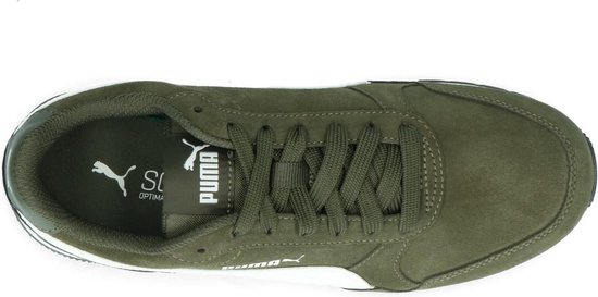 Puma ST Runner V2 SD suéde sneakers kaki/grijsblauw - Schoenen.nl