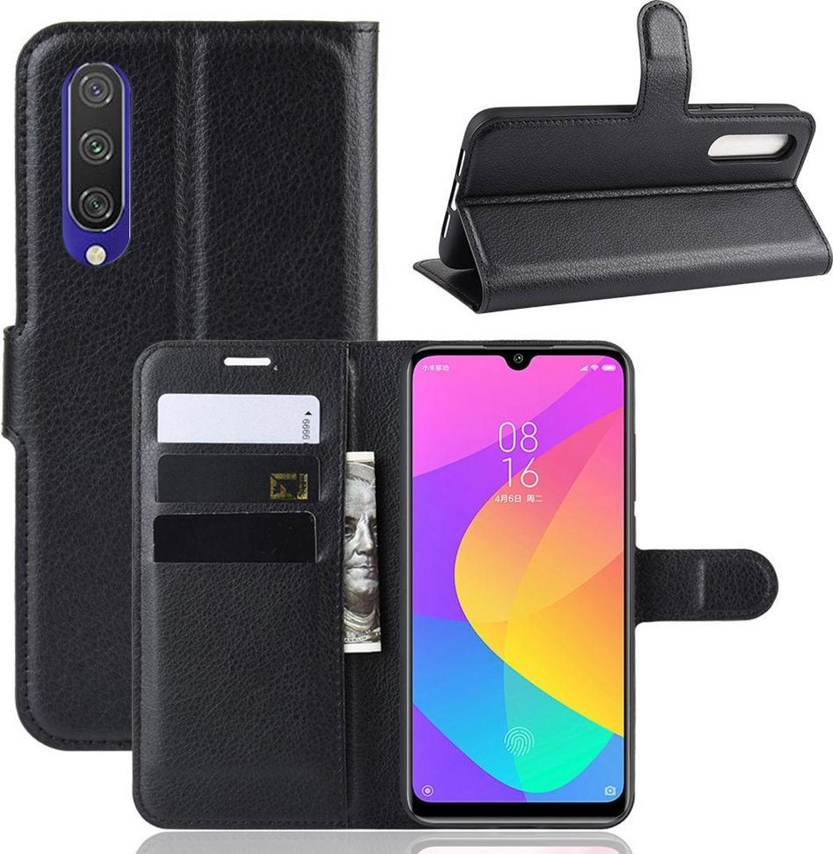 Book Case - Geschikt voor Xiaomi Mi A3 Hoesje - Zwart