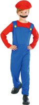 LUCIDA - Rood en blauw videogame loodgieter kostuum voor jongens - L 128/140 (10-12 jaar)