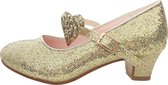 Bruids schoentjes hartje goud Prinsessen schoenen - maat 35 (binnenmaat 22,5 cm) bij bruidsmeisjes jurk - feest jurk - Sinterklaas - Kerst -