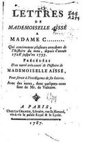 Lettres de mademoiselle Aisse a madame C.