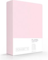 Romanette luxe flanellen hoeslaken - roze - lits-jumeaux extra lang (160x220 cm)