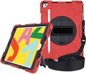 Apple iPad 10.2 2019 / 2020 / 2021 Hybride Hoesje met Handriem Rood