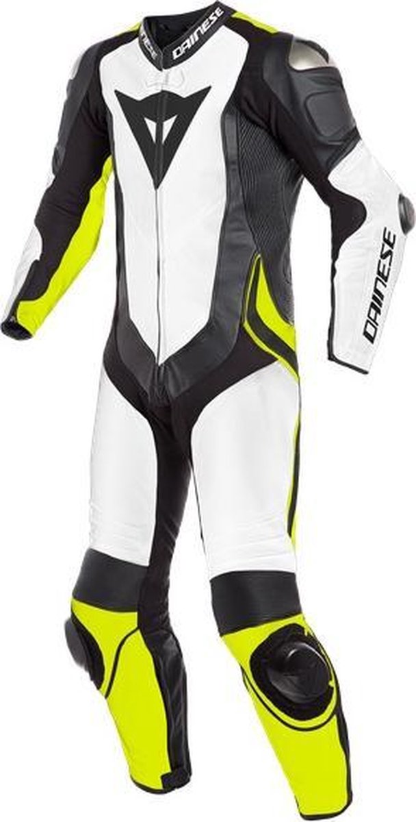 DAINESE LAGUNA SECA 4 PERFORATED WIT ZWART FLUO GEEL 1 DELIG MOTORPAK 48 bol