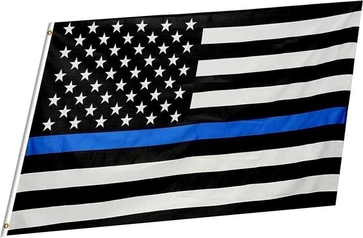Getalenteerd Discrepantie Gehuurd 35.4 x 59inch Dunne Blauwe Lijn Amerikaanse Vlag Eerbiediging van de  Rechtshandhaving... | bol.com