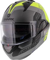 Shark Evo-One 2 Slasher Mat Antraciet Geel Zwart Ayk Systeemhelm - Motorhelm - Maat XL