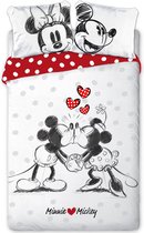 Disney Minnie Mouse Minnie Loves Mickey - Dekbedovertrek - Tweepersoons - 200 x 200 cm - Multi