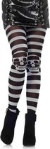 Leg Avenue Panty Striped Skull Zwart/Grijs