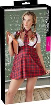 Cottelli Plus Size –  Schoolmeisje Outfit met Stropdas voor Sexy Rollenspel – Maat 3XL – Rood