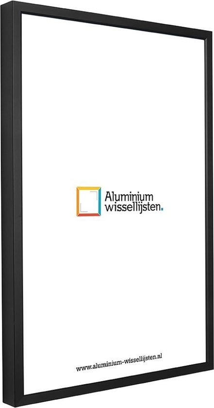 Aluminium Wissellijst 24x30 Zwart - Helder Glas - Professional