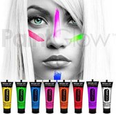 PaintGlow - UV neon face & body paint - festival make up - schmink - set van 8 kleuren
