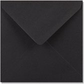 Zwarte vierkante enveloppen 14 x 14 cm 100 stuks