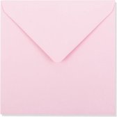 Baby roze vierkante enveloppen 15,5 x 15,5 cm 100 stuks