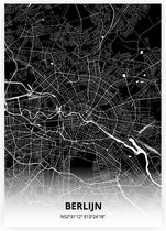 Berlijn plattegrond - A4 poster - Zwarte stijl