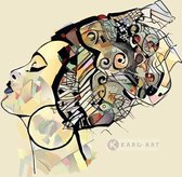 Schilderij - Afrikaanse vrouw , Multikleur , 3 maten , Premium print
